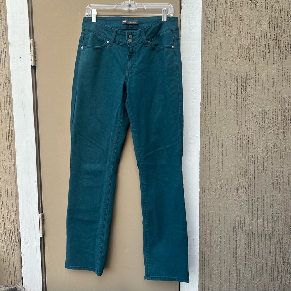 Teal Levi’s curvy straight leg jeans